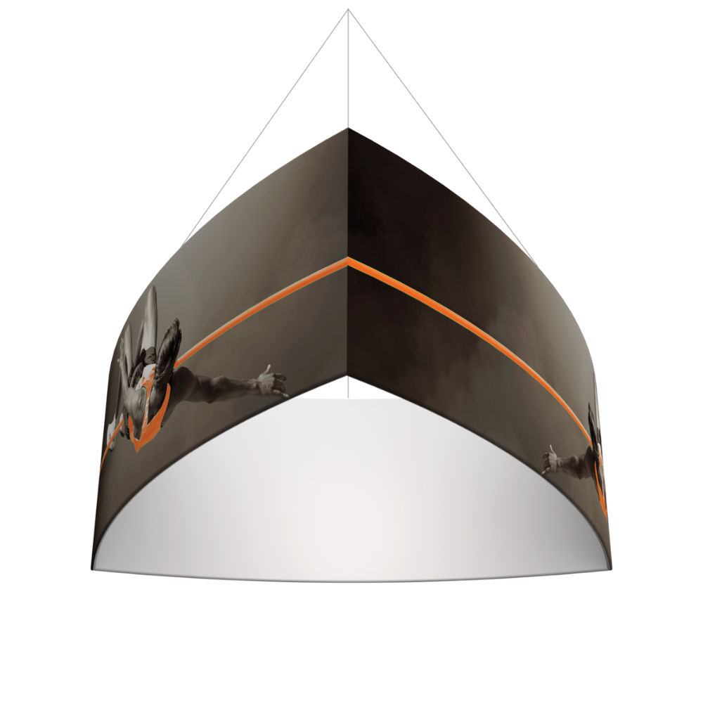 12ft x 3ft Formulate Master 3D Hanging Structure Shield - Convex Triangle Double-Sided (Graphic Only)