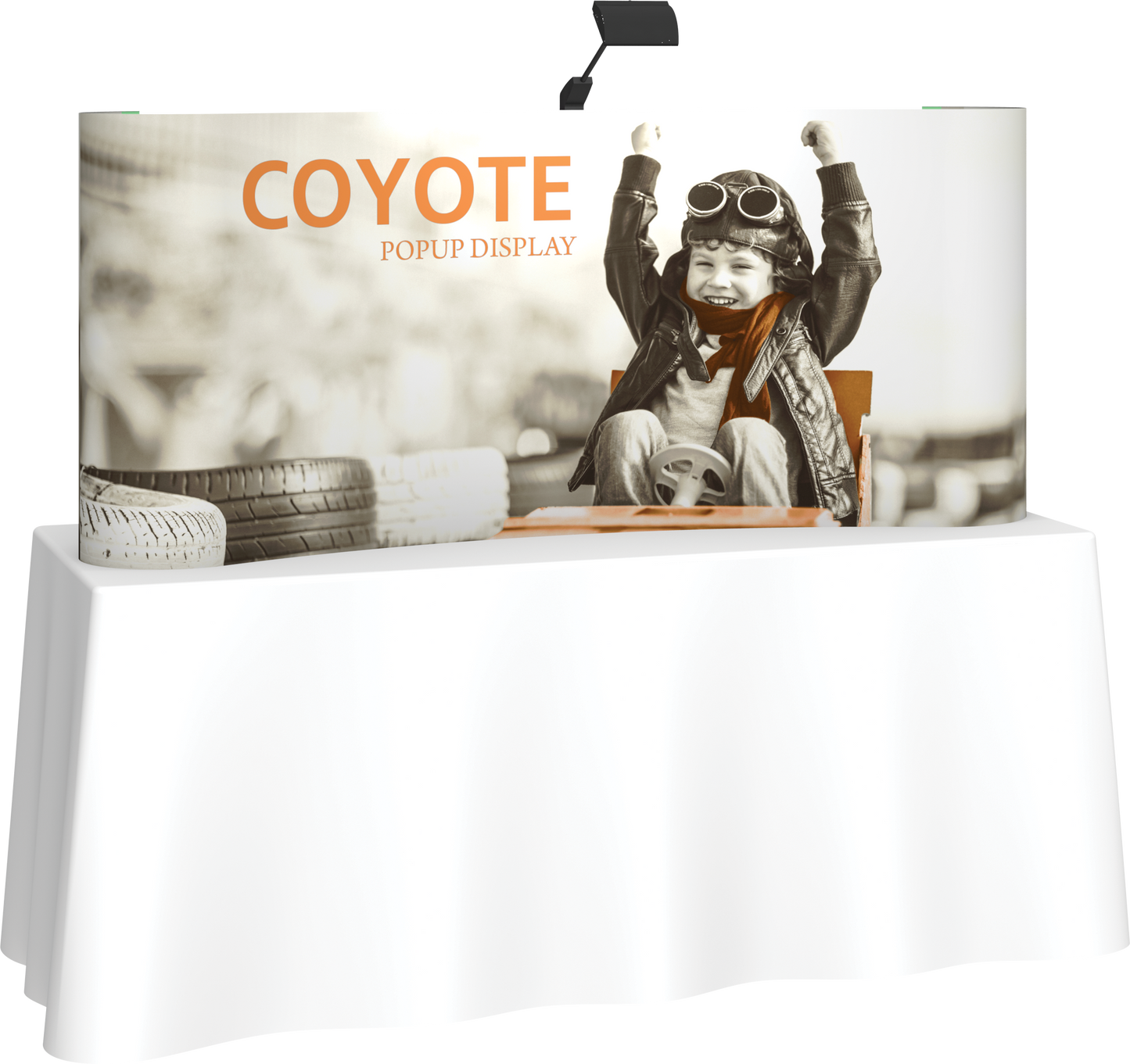 6ft (2x1) Coyote Curved Tabletop Full Fabric Display (Fabric Package)