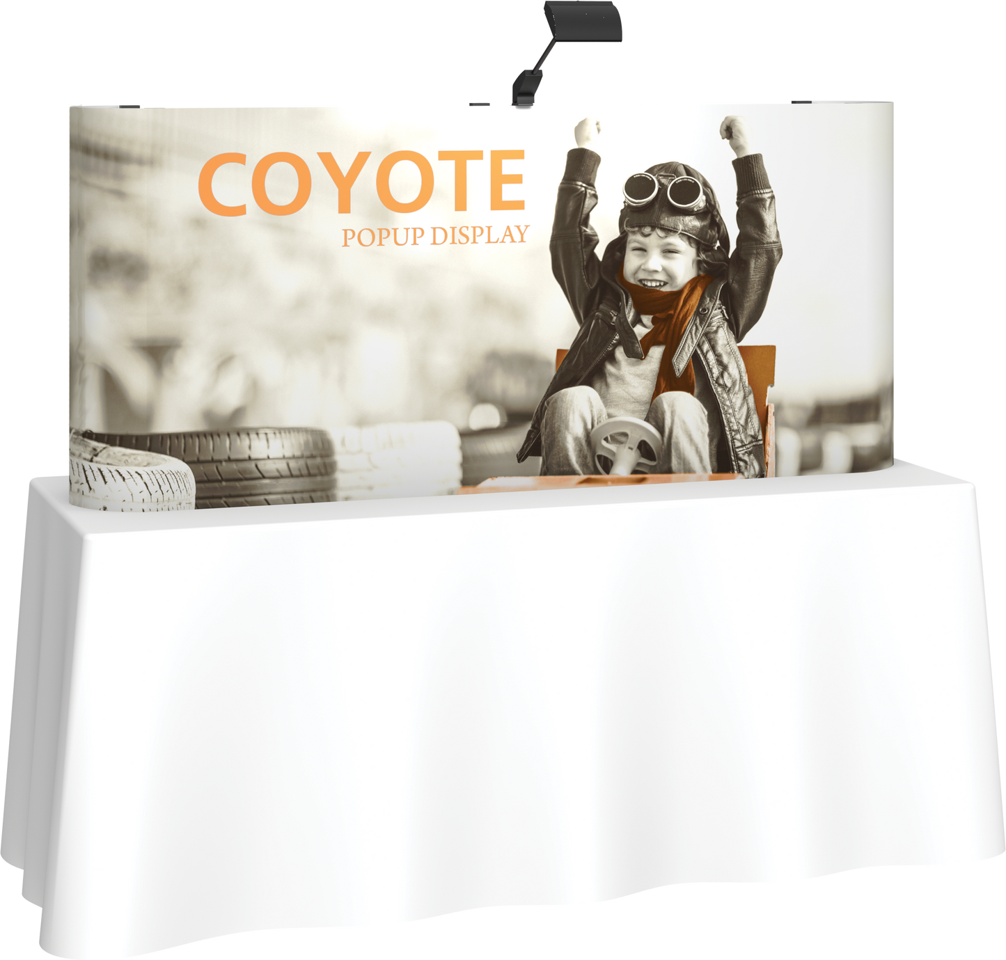 6ft (2x1) Coyote Straight Tabletop Full Fabric Display (Fabric Package)