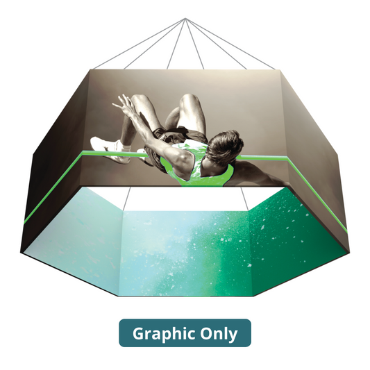10ft x 2ft Formulate Master 3D Hanging Structure Hexagon Double-Sided (Graphic Only)
