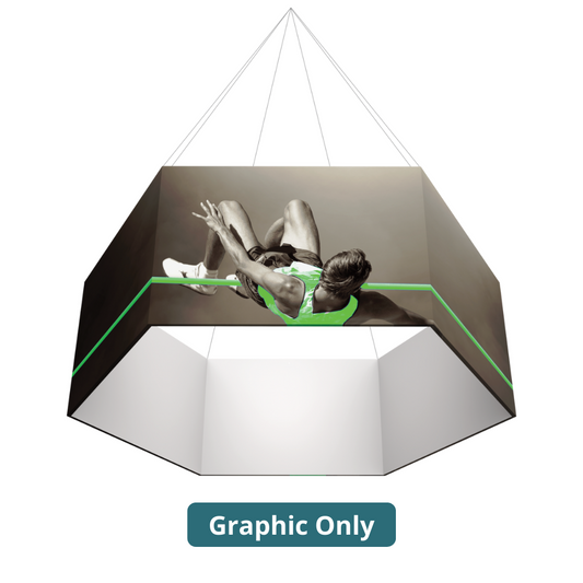 10ft x 2ft Formulate Master 3D Hanging Structure Hexagon Single-Sided w/ Open Bottom (Graphic Only)