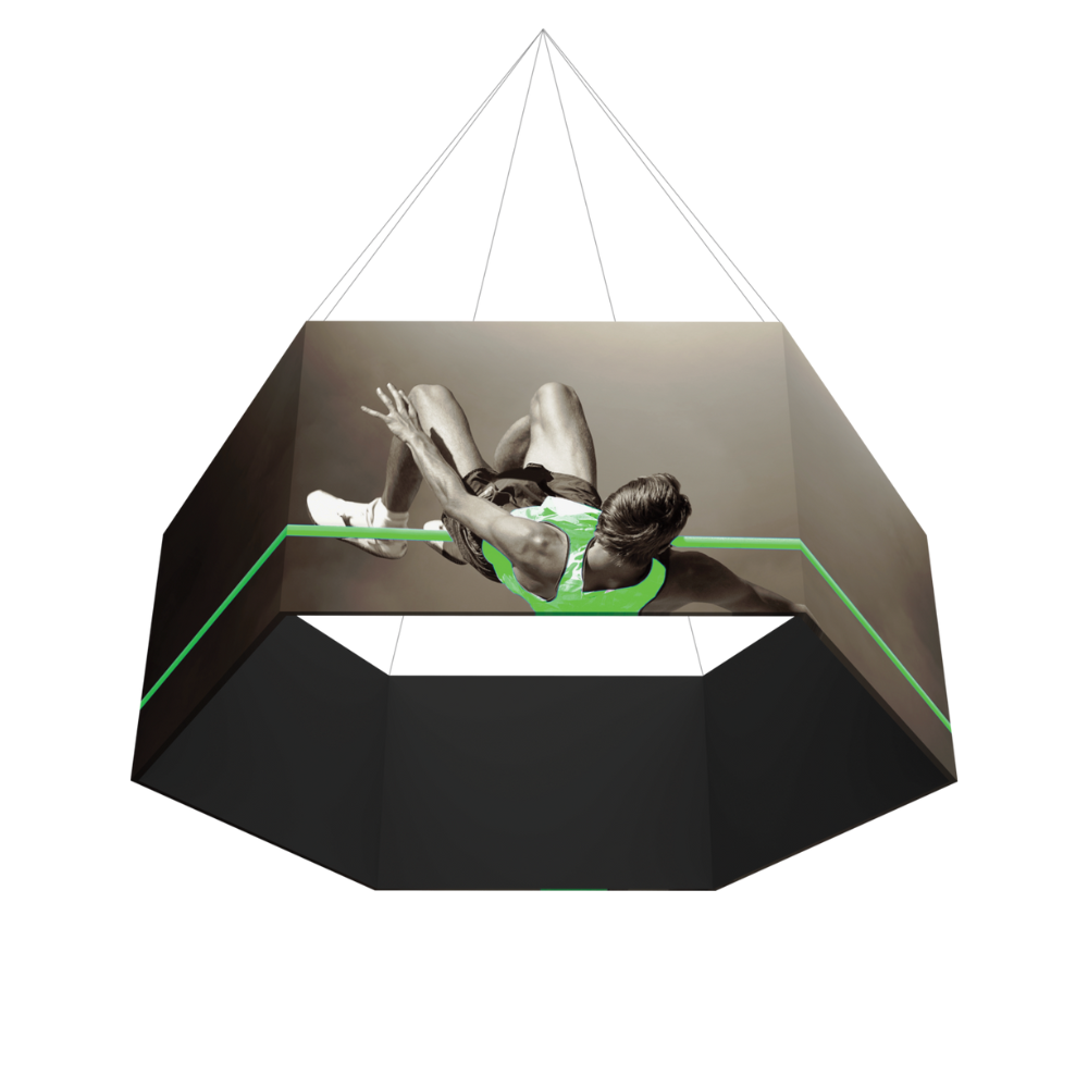 14ft x 2ft Formulate Master 3D Hanging Structure Hexagon Single-Sided w/ Open Bottom (Graphic Only)