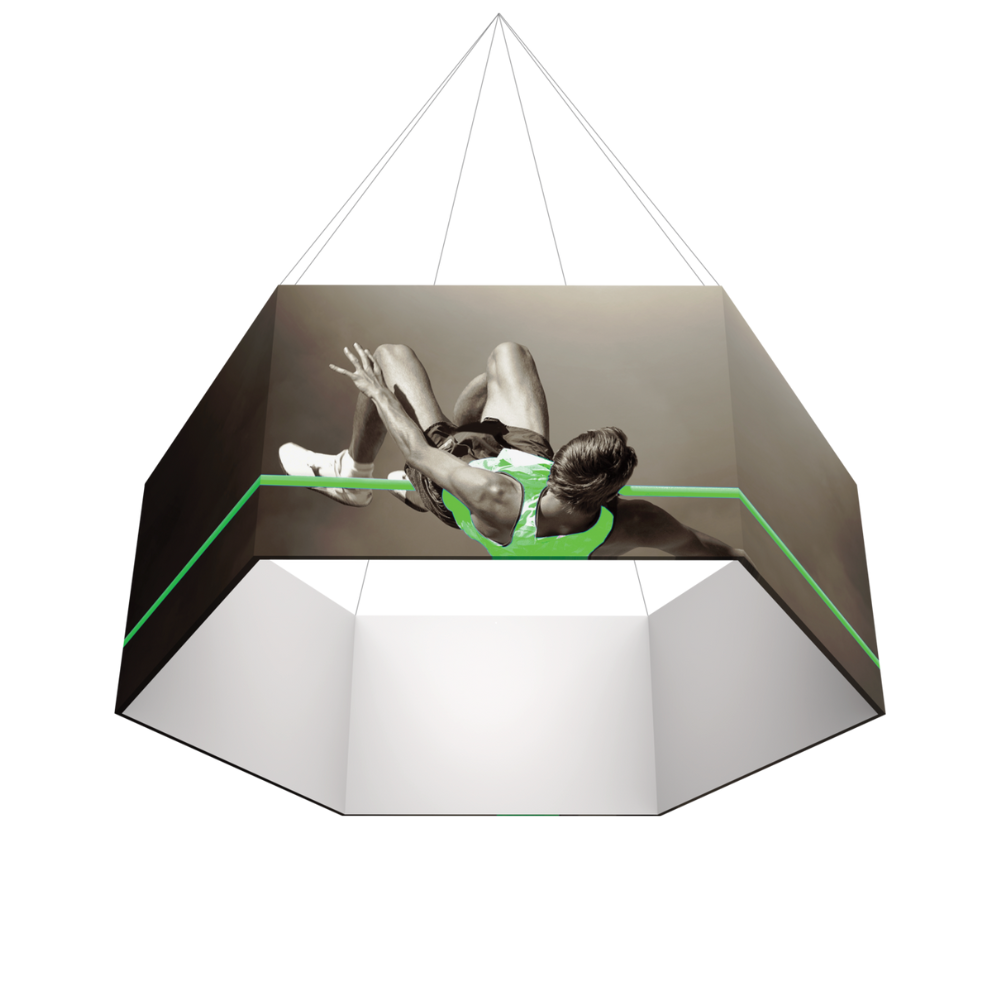 10ft x 2ft Formulate Master 3D Hanging Structure Hexagon Single-Sided w/ Open Bottom (Graphic Package)