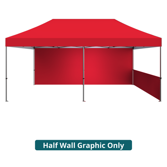 20ft x 10ft Zoom Standard Popup Tent Half Wall Solid Stock (Half Wall Graphic Only)
