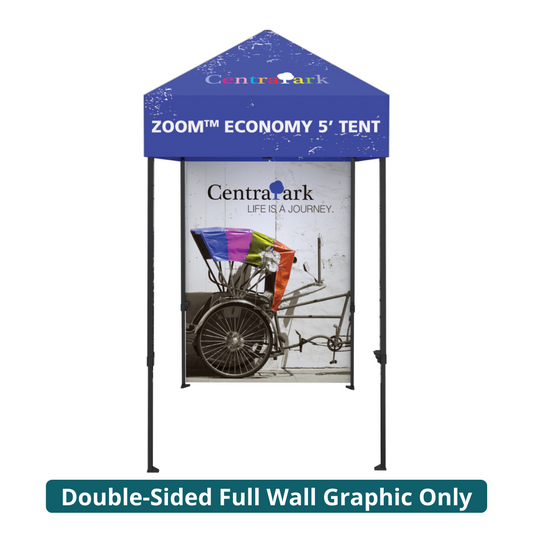 5ft x 5ft Zoom Economy Popup Tent Full Wall Custom Printed Double-Sided (Full Wall Graphic Only)