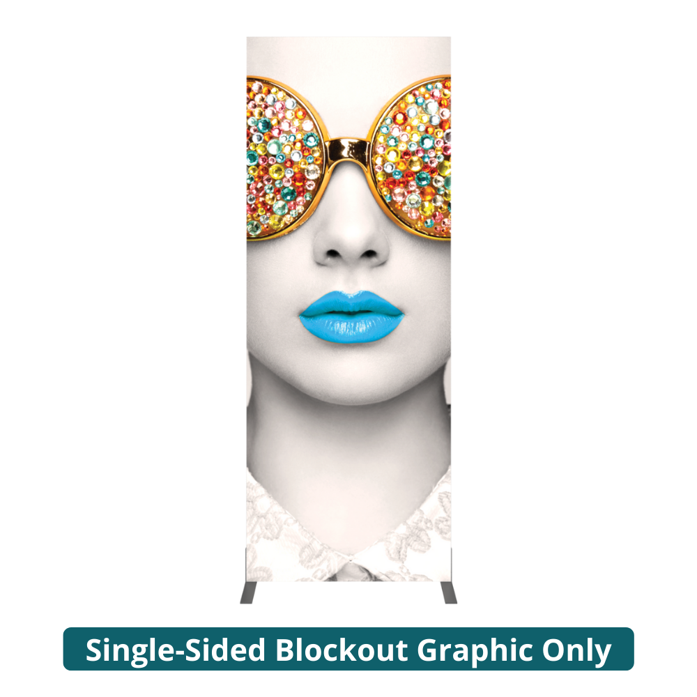 3ft x 8ft Vector Frame Rectangle 06 Fabric Banner Display Single-Sided Eclipse Blockout Fabric (Graphic Only)