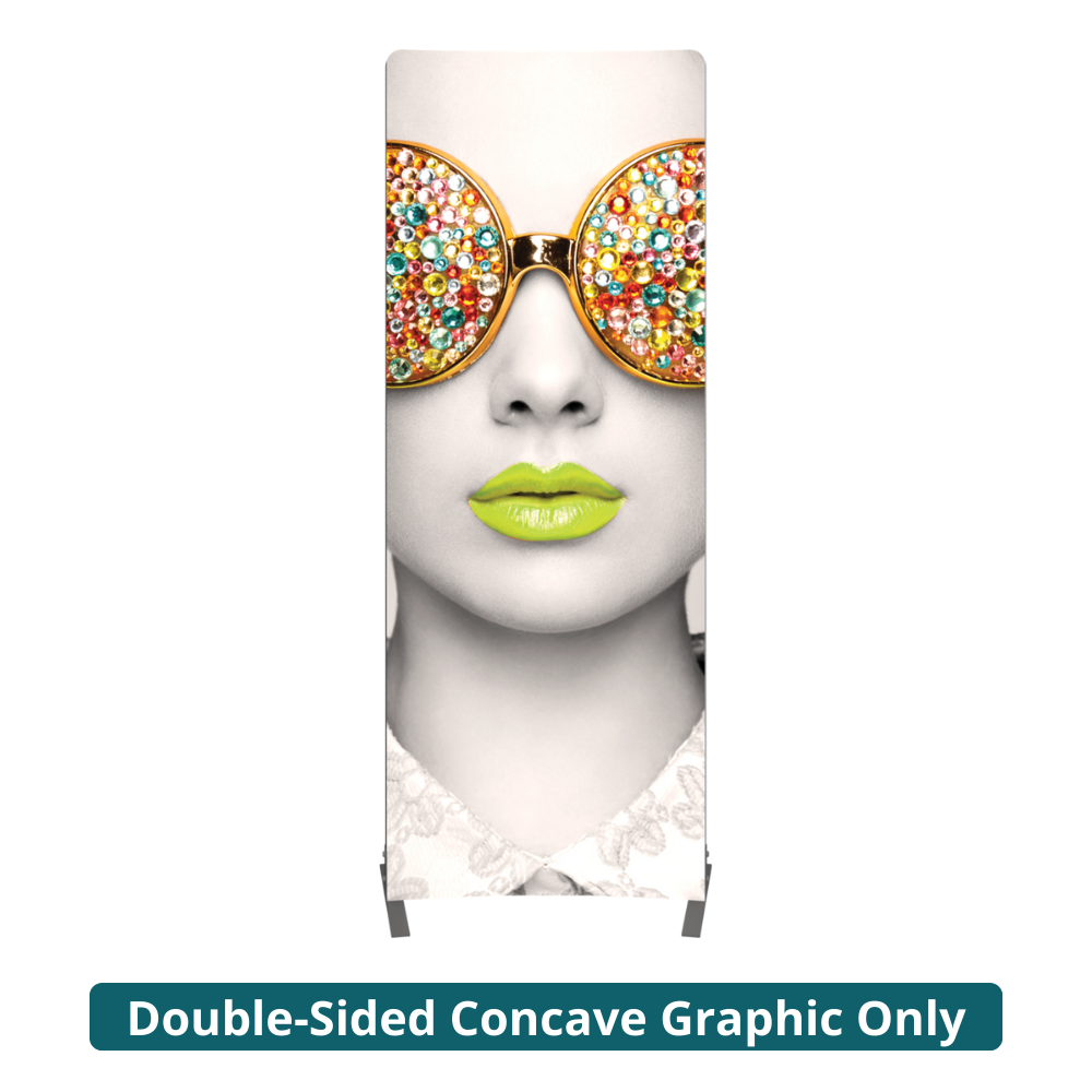 3ft x 8ft Vector Frame Concave Curved 01 Fabric Banner Display Double-Sided (Graphic Only)