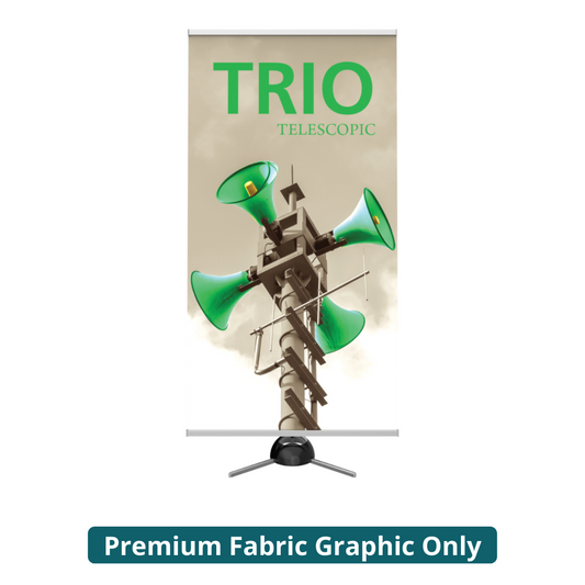 31.5in x 82.75in Trio 2 Telescopic Banner Stand 800 Max (Premium Fabric Graphic Only)