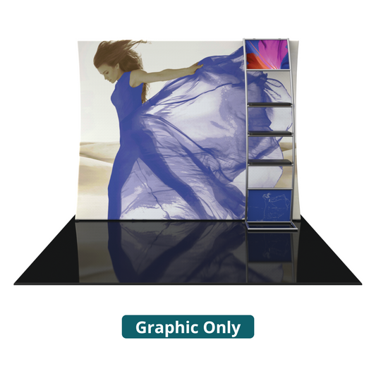 10ft x 8ft Formulate Master VC10 Vertical Curve Fabric Backwall Graphic w/ Backer (Graphic Only)