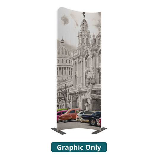 3ft x 8ft Modulate Magnetic Frame Banner 03 Concave w/ Rounded Left Corner Double-Sided (Graphic Only)