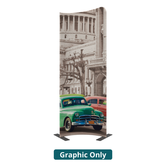 3ft x 8ft Modulate Magnetic Frame Banner 04 Concave w/ Rounded Right Corner Double-Sided (Graphic Only)