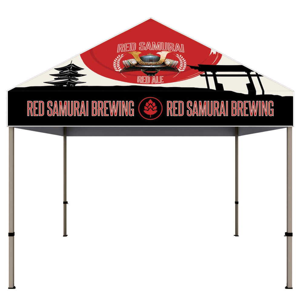 ONE CHOICE® 10' Steel Canopy Tent with White Trim - Custom Dye-Sub Print for Outdoor Events