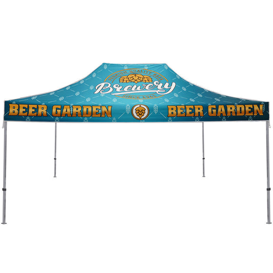 ONE CHOICE® 15 ft. Aluminum Canopy Tent with White Trim - Custom Dye-Sub Print for Outdoor Events