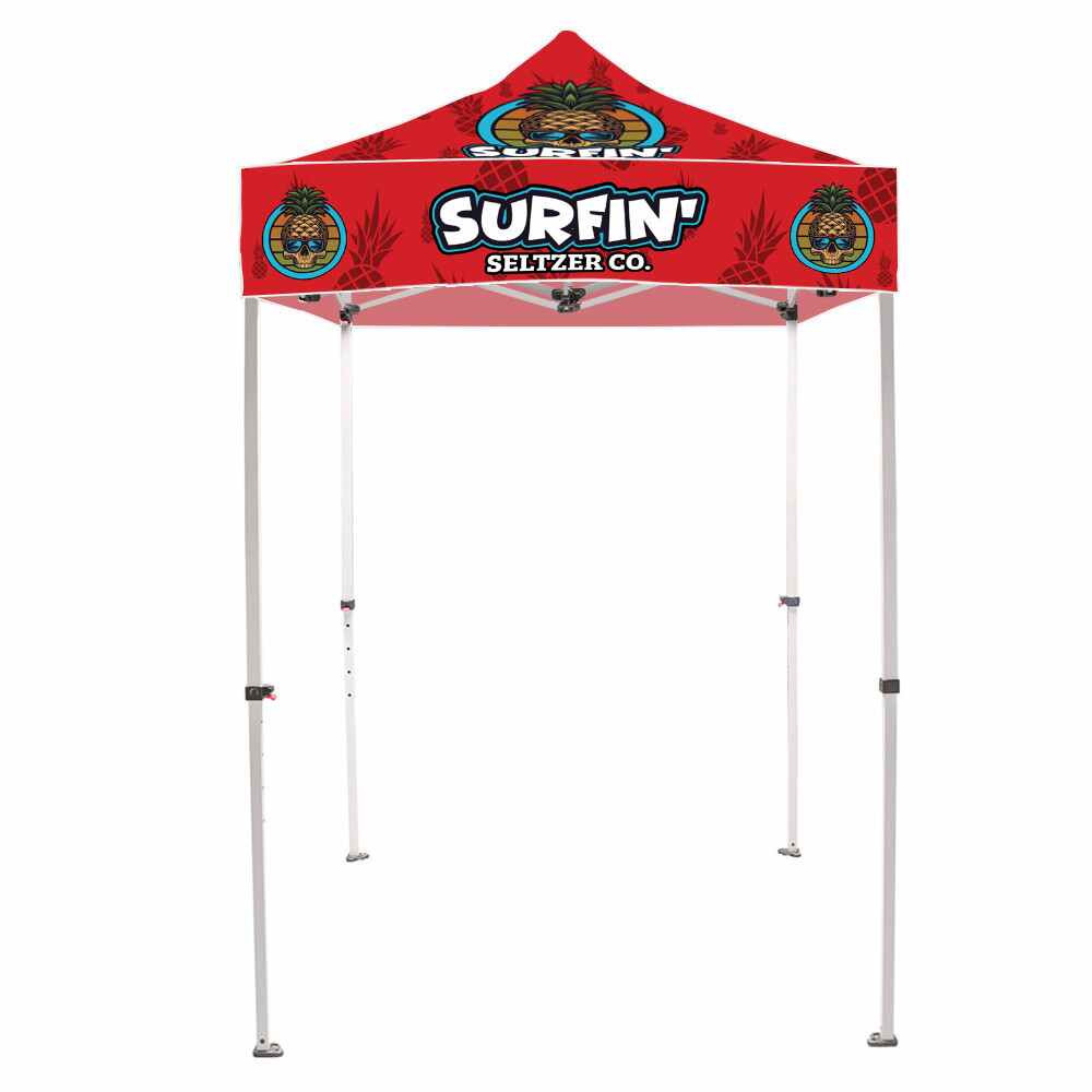 ONE CHOICE® 5 ft. Steel Canopy Tent with White Trim - Custom Dye-Sub Print for Outdoor Events
