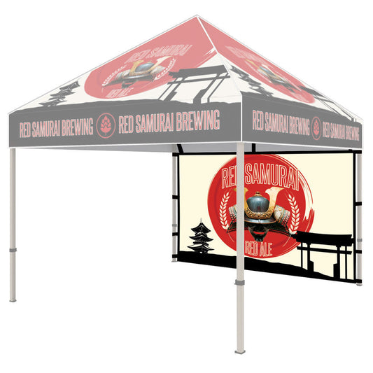 Custom Single-Sided Backwall with Black Trim for ONE CHOICE® 15 ft. Aluminum Canopy Tent