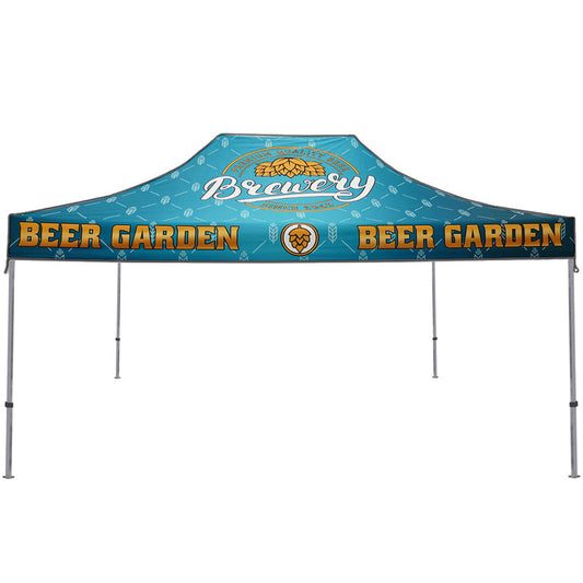 ONE CHOICE® 15 ft. Aluminum Canopy Tent with Black Trim - Custom Dye-Sub Print for Outdoor Events