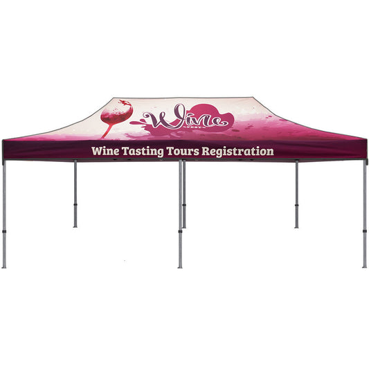 ONE CHOICE® 20 ft. Aluminum Canopy Tent with Black Trim - Custom Dye-Sub Print
