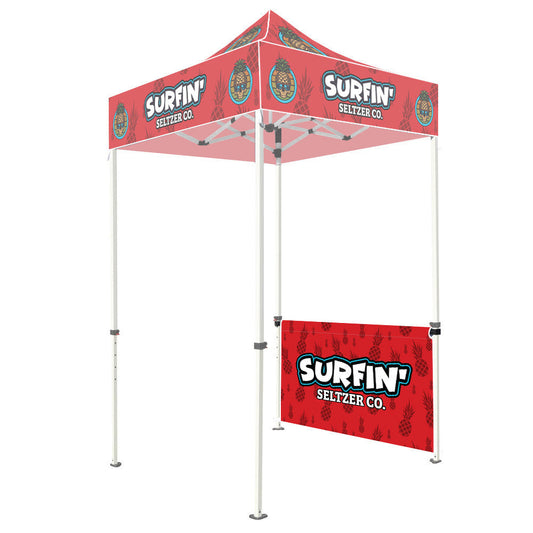 ONE CHOICE® 5 ft. Steel Tent Half Wall Double-Sided with White Trim - Custom Dye-Sub Print