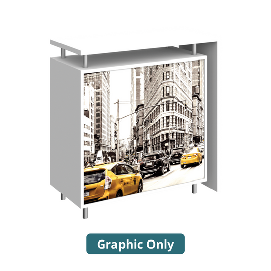 3.5ft x 3.5ft Hybrid Pro Modular Counter 01 Backlit (Graphic Only)
