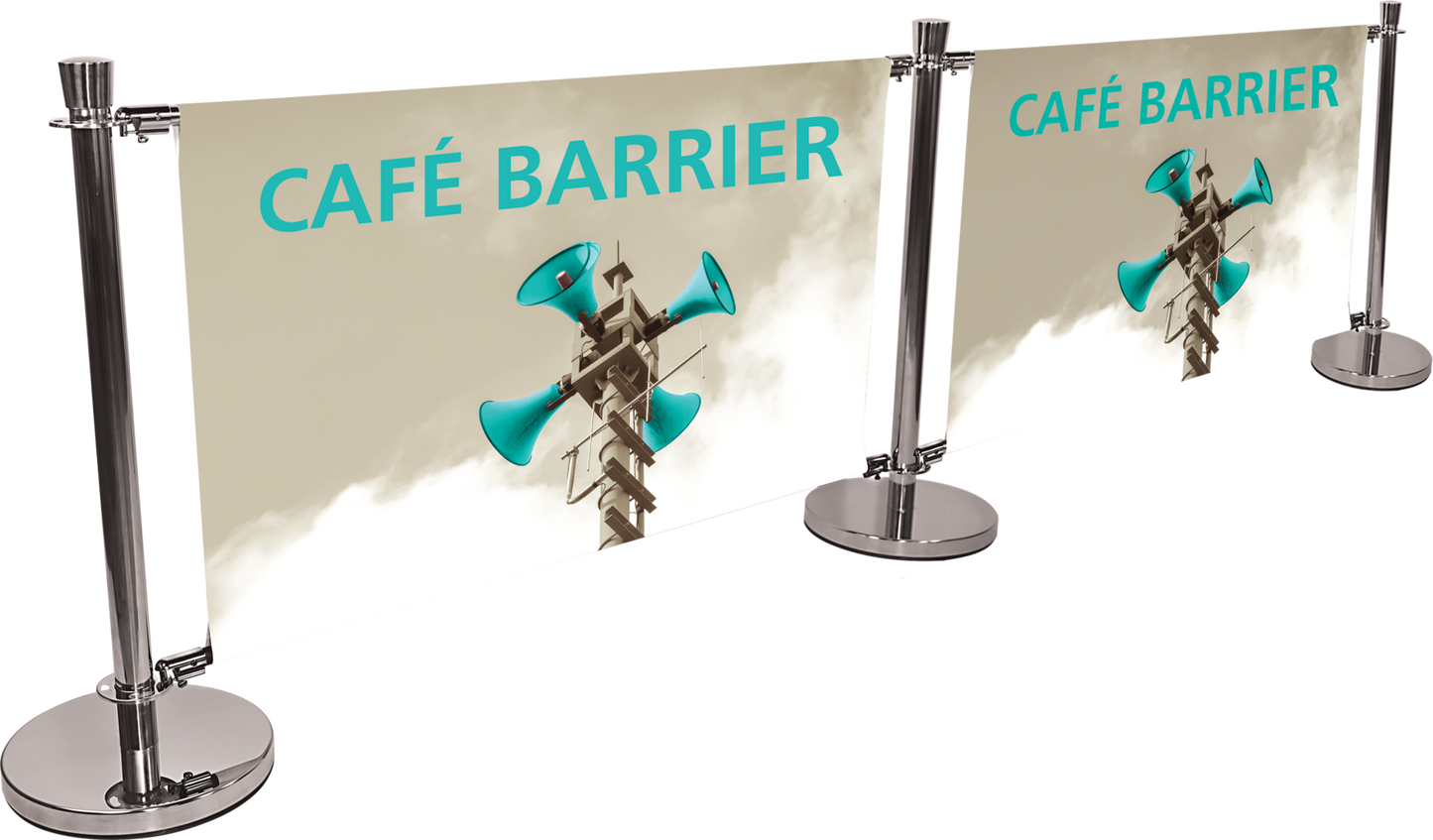 Cafe Barrier Indoor/Outdoor Banner Stand System (Hardware Only)