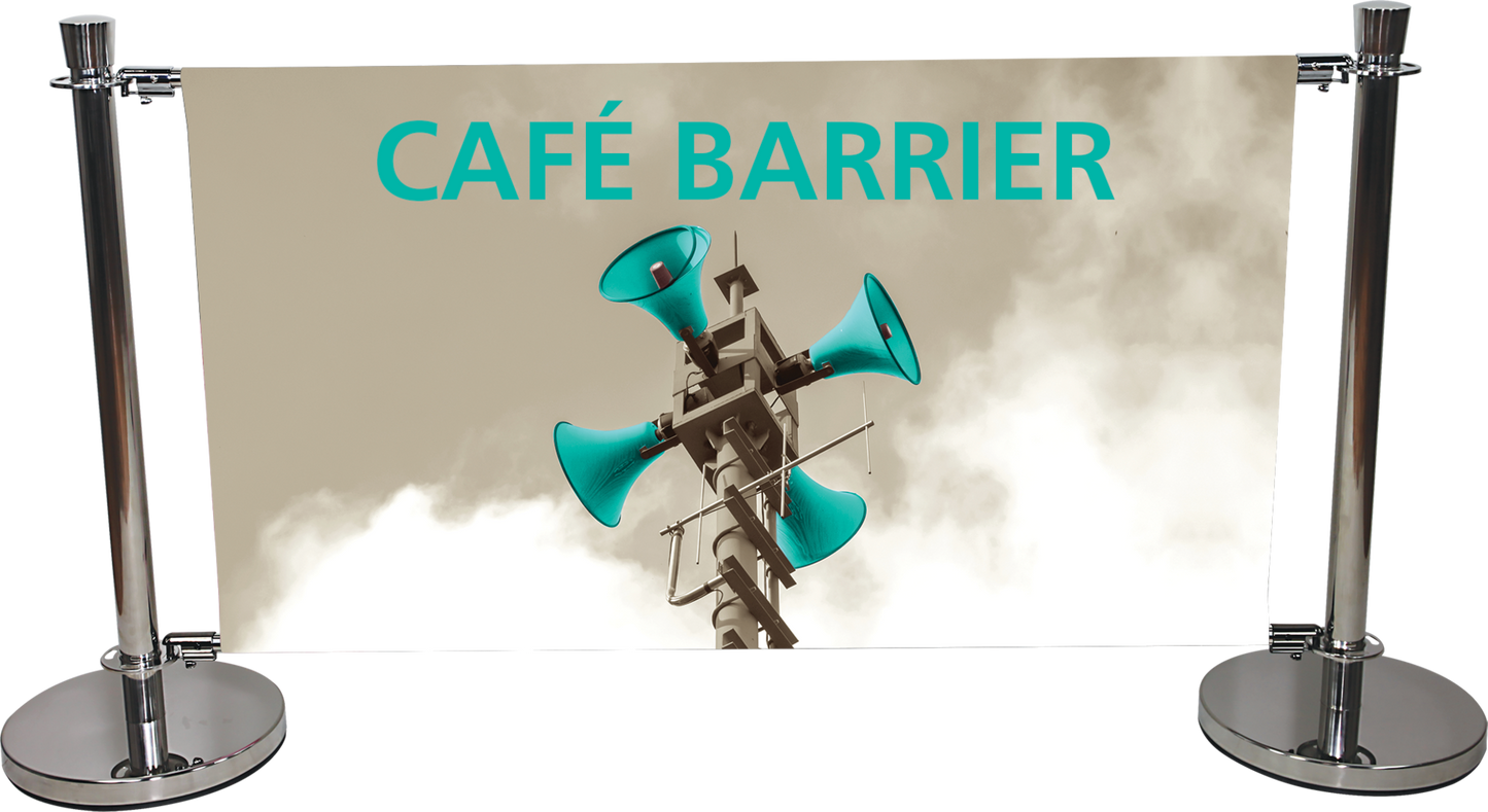Cafe Barrier Indoor/Outdoor Banner Stand System (Hardware Only)