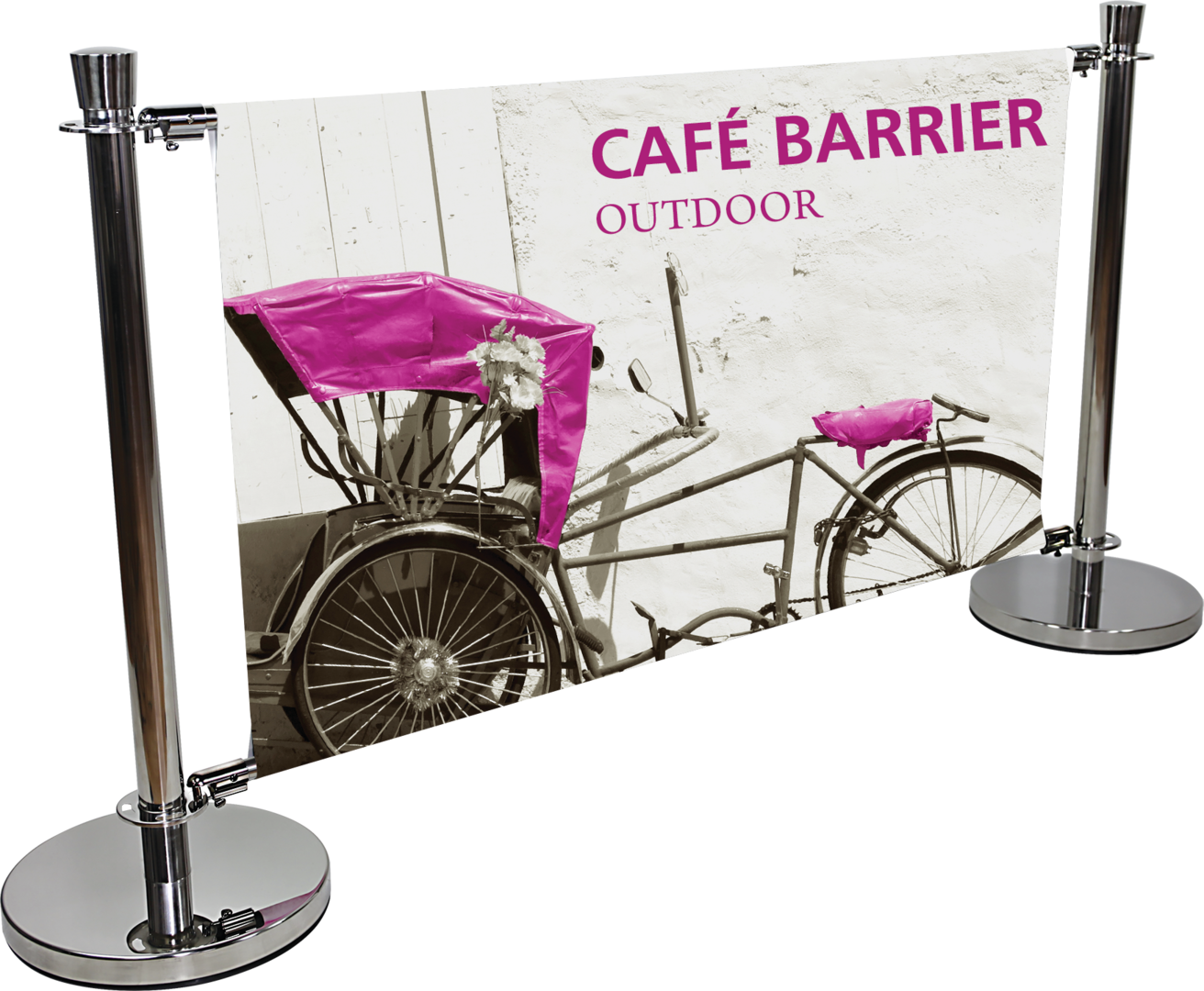 Cafe Barrier Indoor/Outdoor Banner Stand System (Graphic Package)