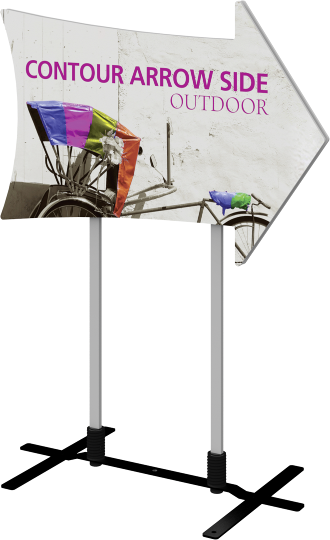 3ft Contour Outdoor Sign Display Arrow Side Plate Base Double-Sided (Graphic Package)