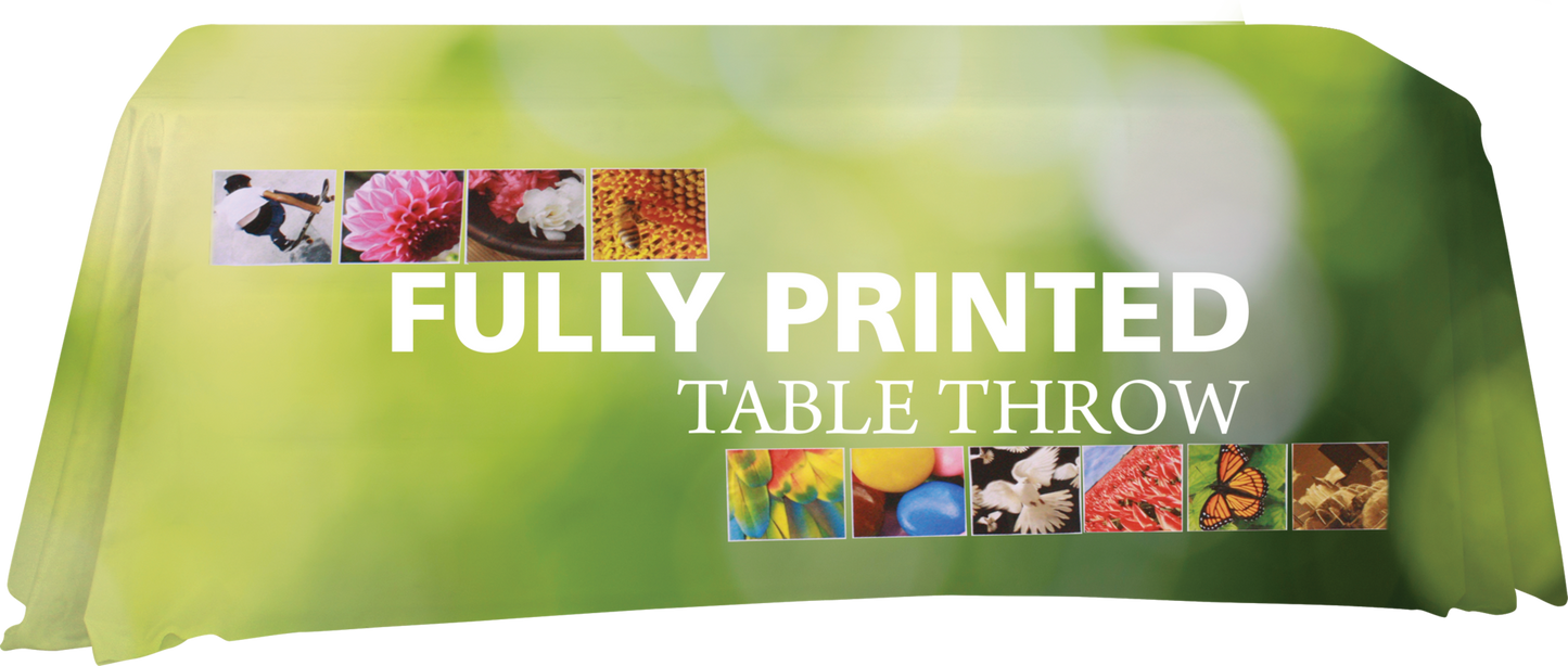 6ft Imprinted Premium Dye-Sublimated Table Throw Economy