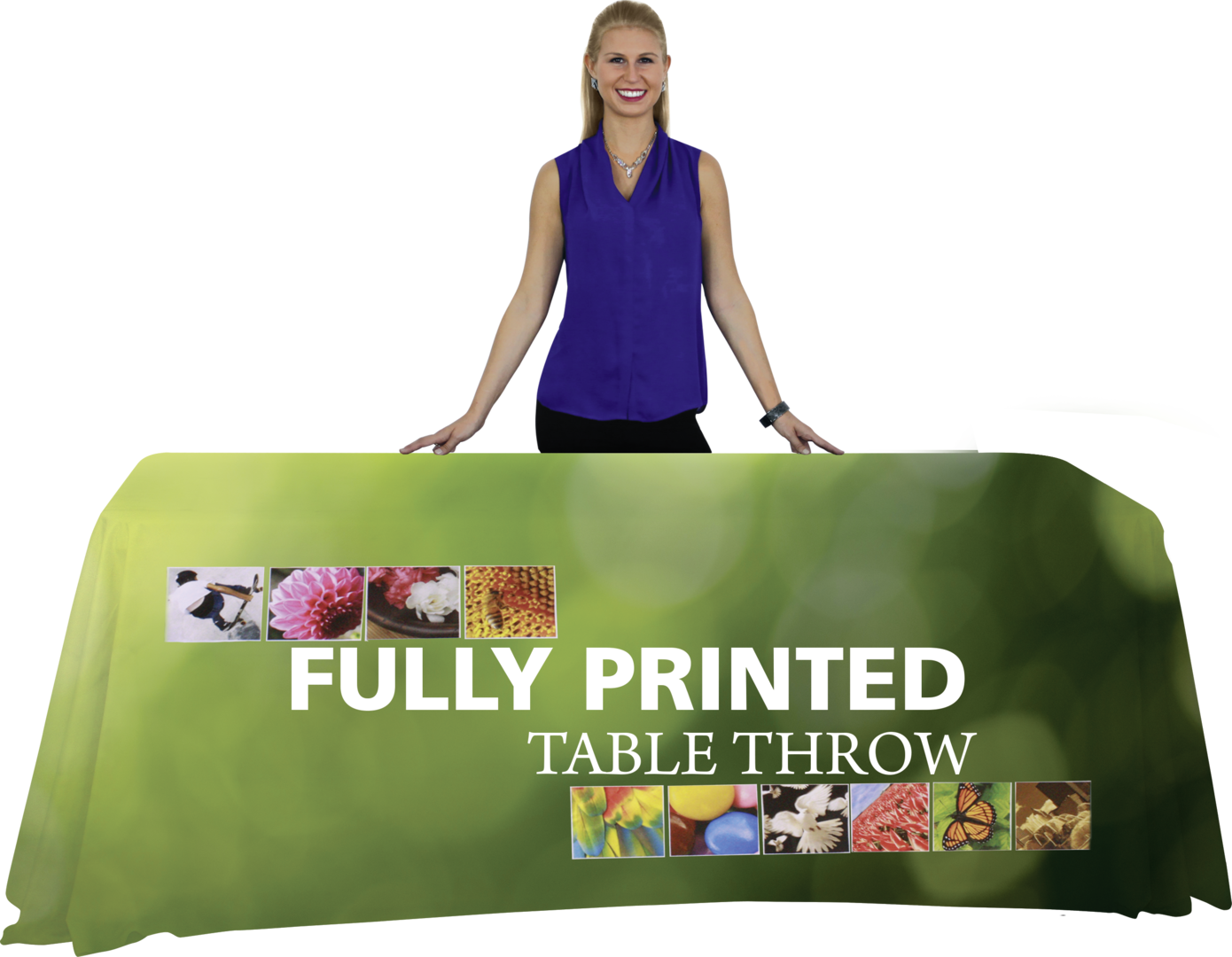 6ft Imprinted Premium Dye-Sublimated Table Throw Economy