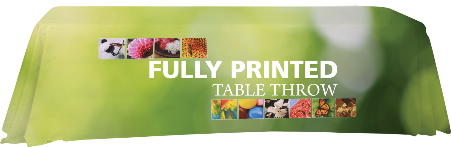 8ft Imprinted Premium Dye-Sublimated Table Throw Economy