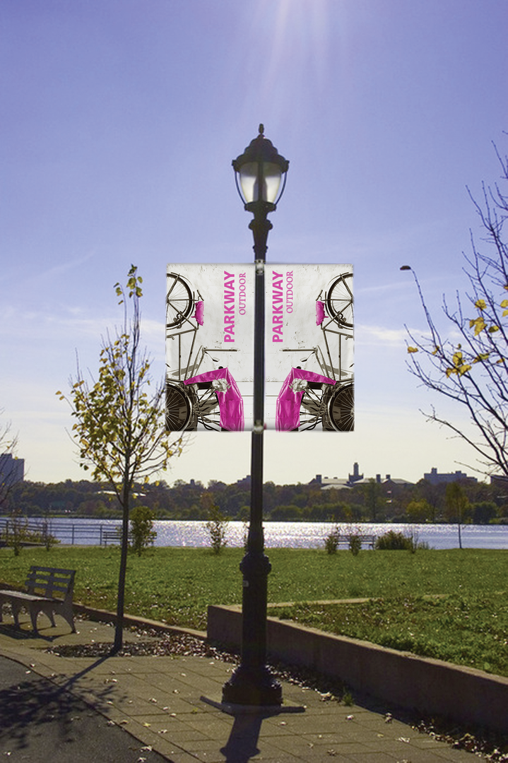 5ft Parkway Outdoor Pole Banner Single-Span (Hardware Only)