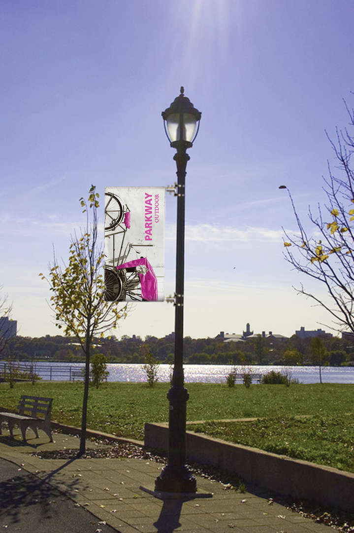 5ft Parkway Outdoor Pole Banner Single-Span (Hardware Only)