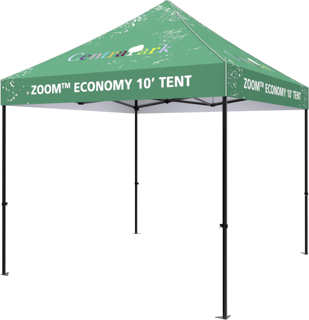 10ft x 10ft Zoom Economy and Standard Popup Tents Custom Printed (Canopy Graphic Only)